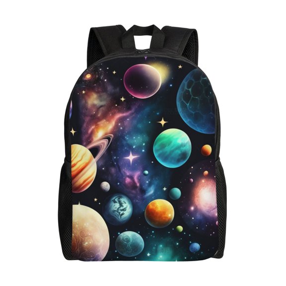 Planets Galaxy Stars Cosmic Space Laptop Backpack, Padded 15.6 Inch Computer Compartment, Casual Travel Work Daypack