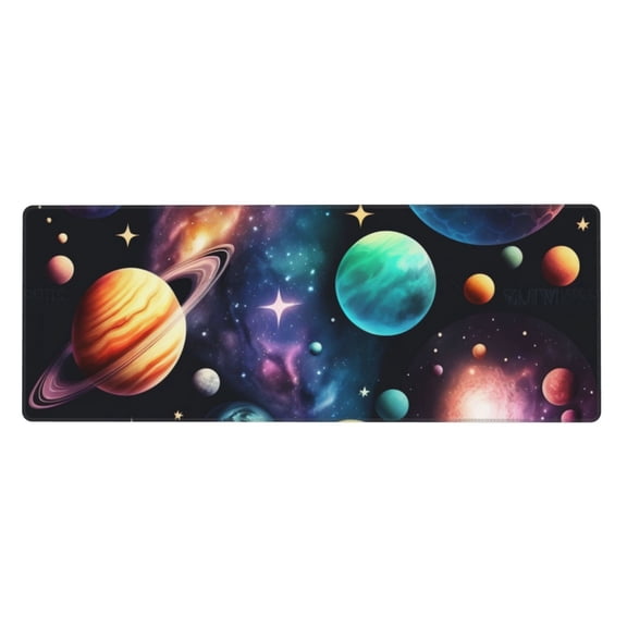 Planets Galaxy Stars Cosmic Space Mouse Pad Extended Large Gaming Mousepad Non-Slip Rubber Big Keyboard Desk Mat 31.5 X 11.8 Inch