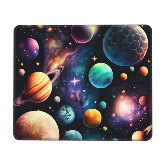 Planets Galaxy Stars Cosmic Space Mouse Pad Non-Slip Rubber Gaming Mousepad Rectangle for Computers Laptop 7.9 x 9.5 in