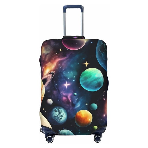 Planets Galaxy Stars Cosmic Space Travel Luggage Cover Suitcase Protector Anti-Scratch Fit 22-24 Inch