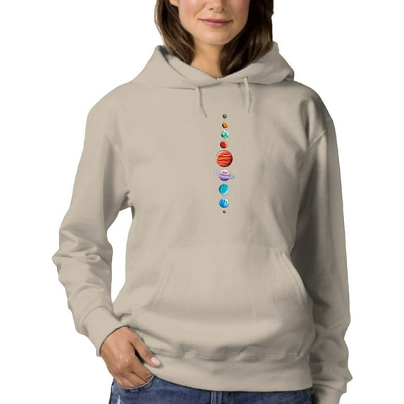 Planets Line Hoodie Women -Smartprints Designs, Female Large