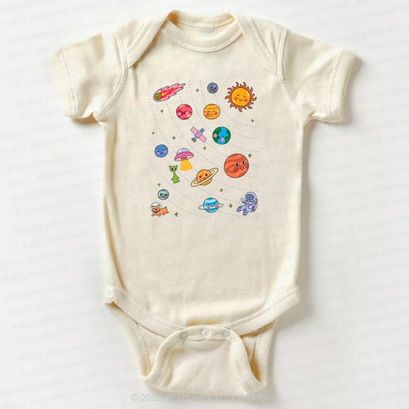 Planets Outerspace Space Theme Baby Bodysuit Cute Baby Onesie, Baby Bodysuit Lat 4424 Cute Baby Onesie, BABY BODYSUIT LAT 4424