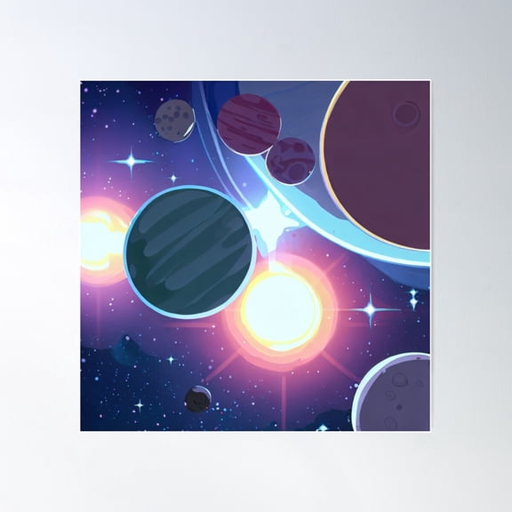 Planets Poster Wall Art, Modern Wall Decor For Living Room Bedroom, 24x24 UNFRAMED