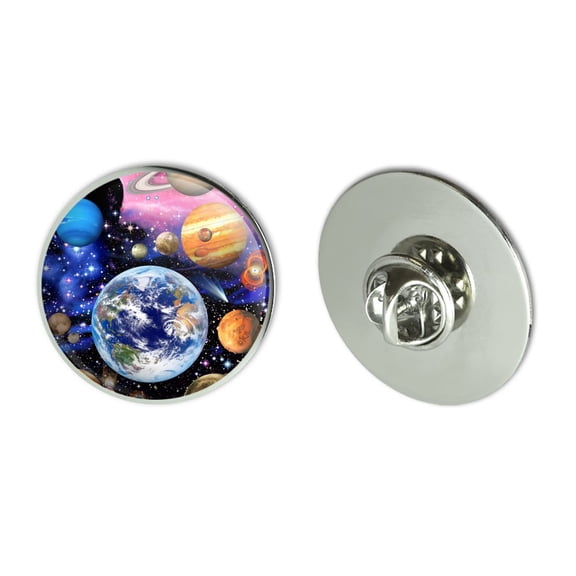 Planets Solar System Earth Nebula Metal 1.1" Tie Tack Hat Lapel Pin Pinback
