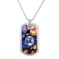 thumbnail image 1 of Planets Solar System Earth Nebula Military Dog Tag Pendant Necklace with Chain, 1 of 5