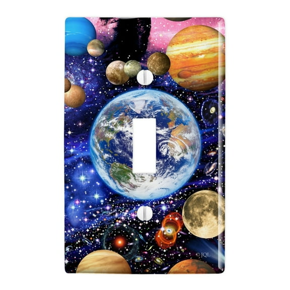 Planets Solar System Earth Nebula Plastic Wall Decor Toggle Light Switch Plate Cover