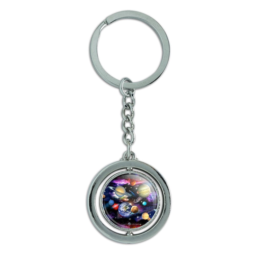 Planets Solar System Earth Saturn Jupiter Mars Pattern Keychain ...