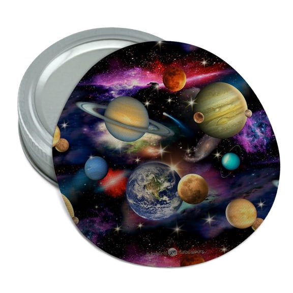 Planets Solar System Earth Saturn Jupiter Mars Pattern Round Rubber Non-Slip Jar Gripper Lid Opener