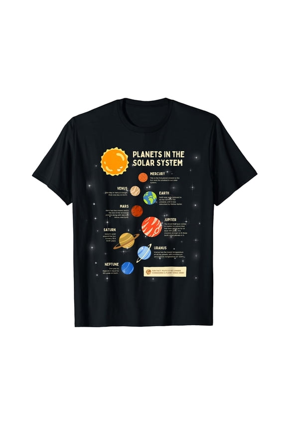 Planets Solar System Outer Space Science Boys Girls Kids T-Shirt
