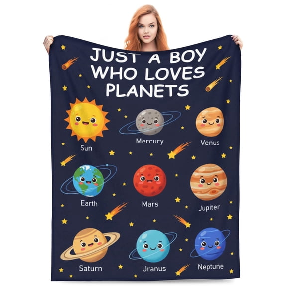 Planets Solar System Space Throw Blanket Fannel Blanket Super Soft Funny Blanket Travel Throw Blanket for Bed Couch Sofa 50x40