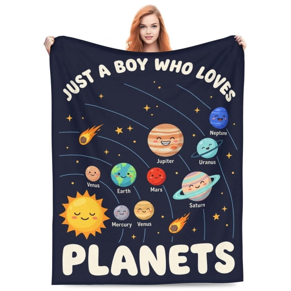 Planets Solar System Space Throw Blanket Fannel Blanket Super Soft Funny Blanket Travel Throw Blanket for Bed Couch Sofa 50x40