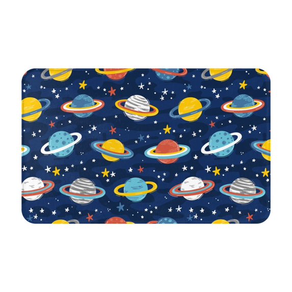 Planets and Stars Door Mat for Indoor, Welcome Door Mats Front Entrance Rug, Non-Slip Bathroom kitchen Rugs for Inside Floor, Small Rug Dog Door Mat 20X31.5 Inch