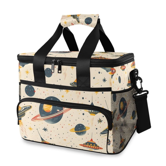 Planets Stars Ufos Portable Cooler Lunch Box Reusable Insulated Lunch Bag Leakproof 15L