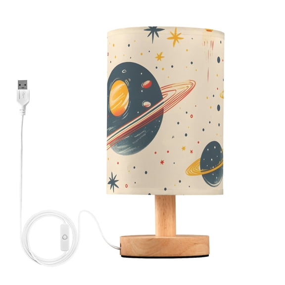 Planets Stars Ufos Table Lamp with USB Port LED Warm Light Lamp Night Light Home Decor