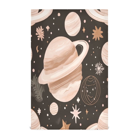 Planets and Stars Illustration Kitchen Towels Set of 4 Tea Towels for Kitchen Decorative Waffle Dishcloths 28x18in