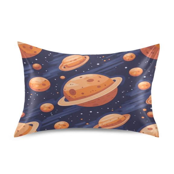 Planets and Stars Pillowcase Standard Size Luxury Silky Soft Wrinkle Resistant Envelope Closure 20x26in