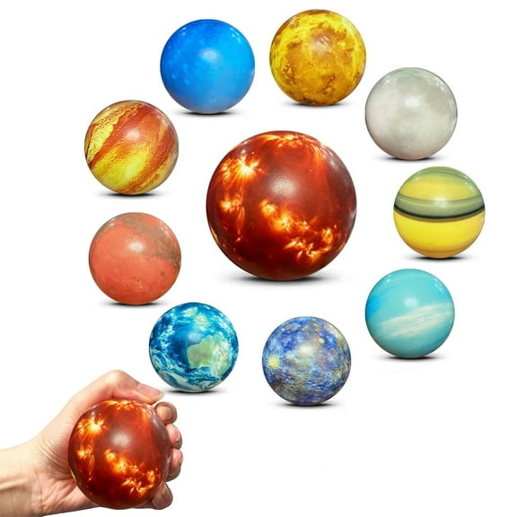 Planets for Kids Solar System Toys, Fun Party Favors Solar Planet Balls Toys for 2 3 4 Year Old Boys,10 Pcs