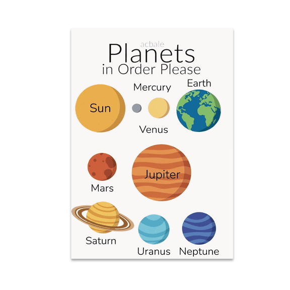 Planets in Order Please - Space Enthusiast - 13x19 Poster Print