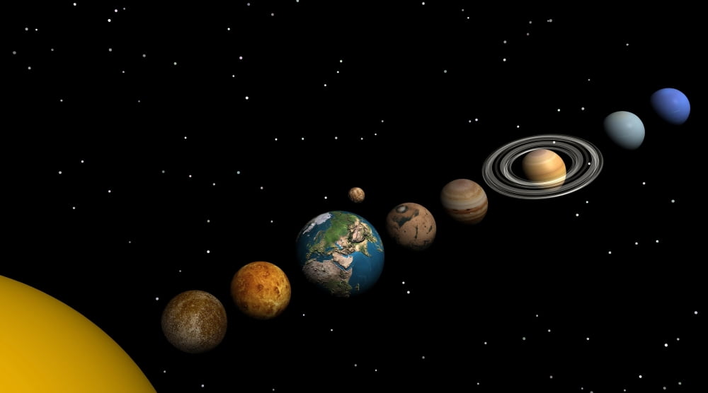 Planets of the solar system Canvas Art - Elena DuvernayStocktrek Images (19 x 11)
