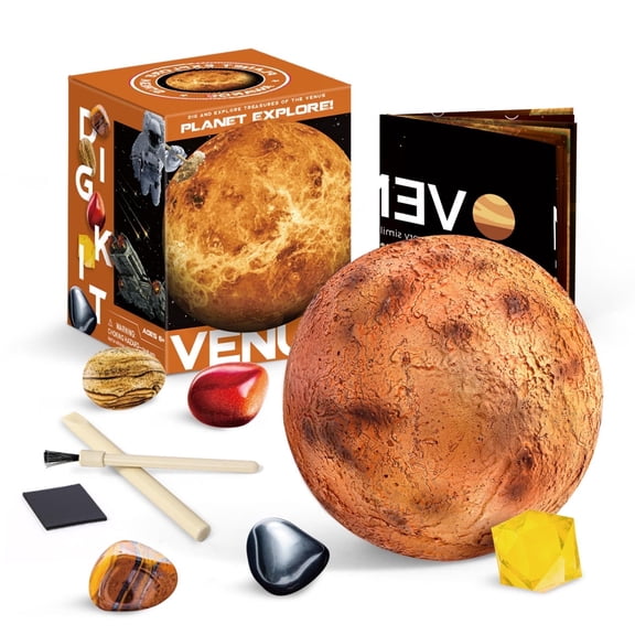 Piano Potato Venus Gemstone Dig Kit for Kids, Gemstone Dig Kit, Gem Digging Kit for Kids, STEM Venus Dig Kit with 5 Real Gemstones, Educational Gem Mining Kit & Rock Digging Kit for Boys Girls Ages 6