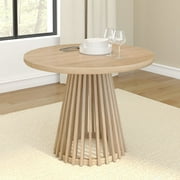 Plank+Beam 38 Lido Round Dining Table, Solid Wood Minimalist Kitchen Table for 4, Blonde