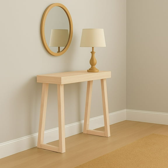 Now Furniture 46" Classic Console Table, Solid Wood Narrow Entryway Tables, Blonde