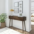 thumbnail image 1 of Plank+Beam 46" Mid Century Modern Console Table with Storage Shelves, Entryway Table with Storage, Foyer Tables for Entryway, Console Table, Walnut, 1 of 9