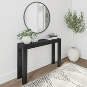 Plank+Beam 46" Modern Solid Wood Console Table, Narrow Entryway Table, Behind The Couch, Black