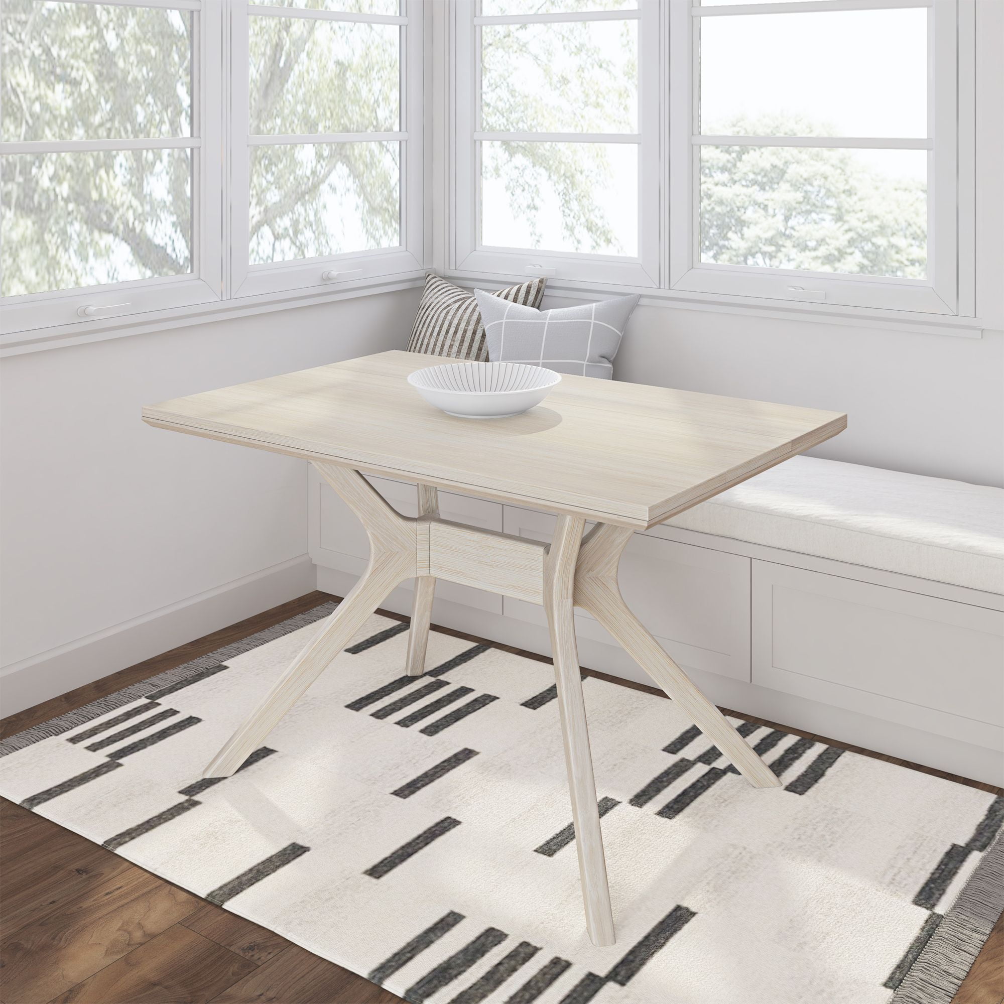 Verso 48'' White Sand Solid Wood Rectangular Dining Table