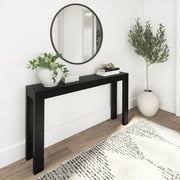 Plank+Beam 56 Modern Console Table, Solid Wood Narrow Entryway Table, Black