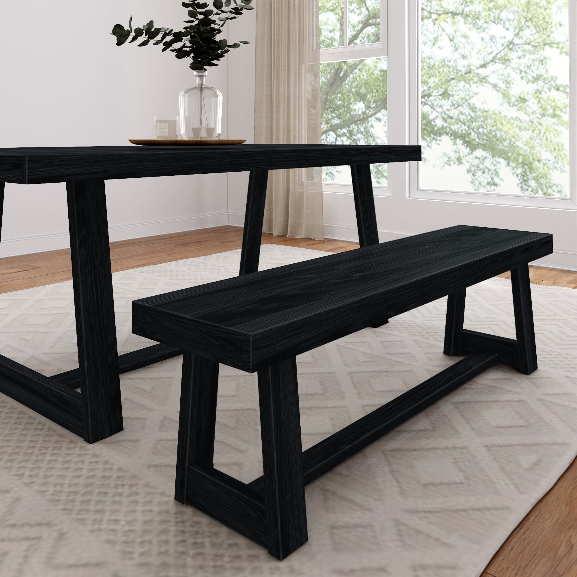 Farmhouse bench black discount