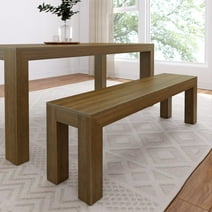 Plank+Beam 60" Solid Wood Dining Bench, Modern Kitchen Dining Seat, Outdoor Bench, Pecan Wirebrush