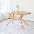 thumbnail image 1 of Plank+Beam 62" Verso Oval Dining Table for 4, Solid Wood Kitchen Table for Dinner Room, Blonde, 1 of 8