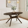 thumbnail image 1 of Plank+Beam 62" Verso Oval Dining Table for 4, Solid Wood Kitchen Table for Dinner Room, Walnut, 1 of 6