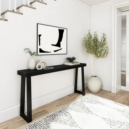 Plank+Beam Solid Wood 66" Console Table, Classic Entryway Table, Narrow Foyer Table