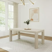 Plank+Beam 72 Modern Dining Table for 6, Solid Wood Rectangular Dining Table for Kitchen/Dining Room, Seashell Wirebrush
