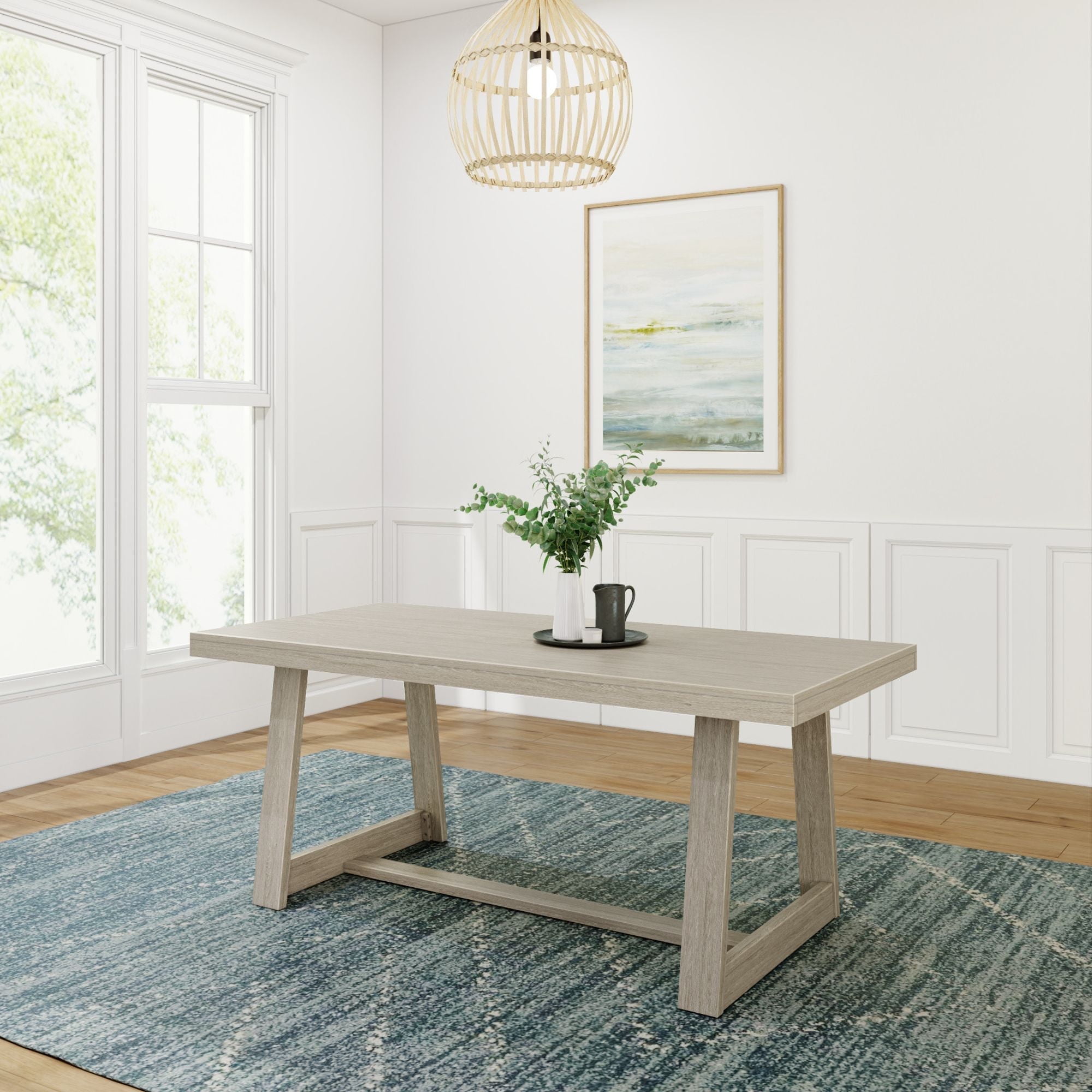 Plank+Beam 72" Dining Table for 6, Classic Farmhouse Solid Wood Kitchen ...