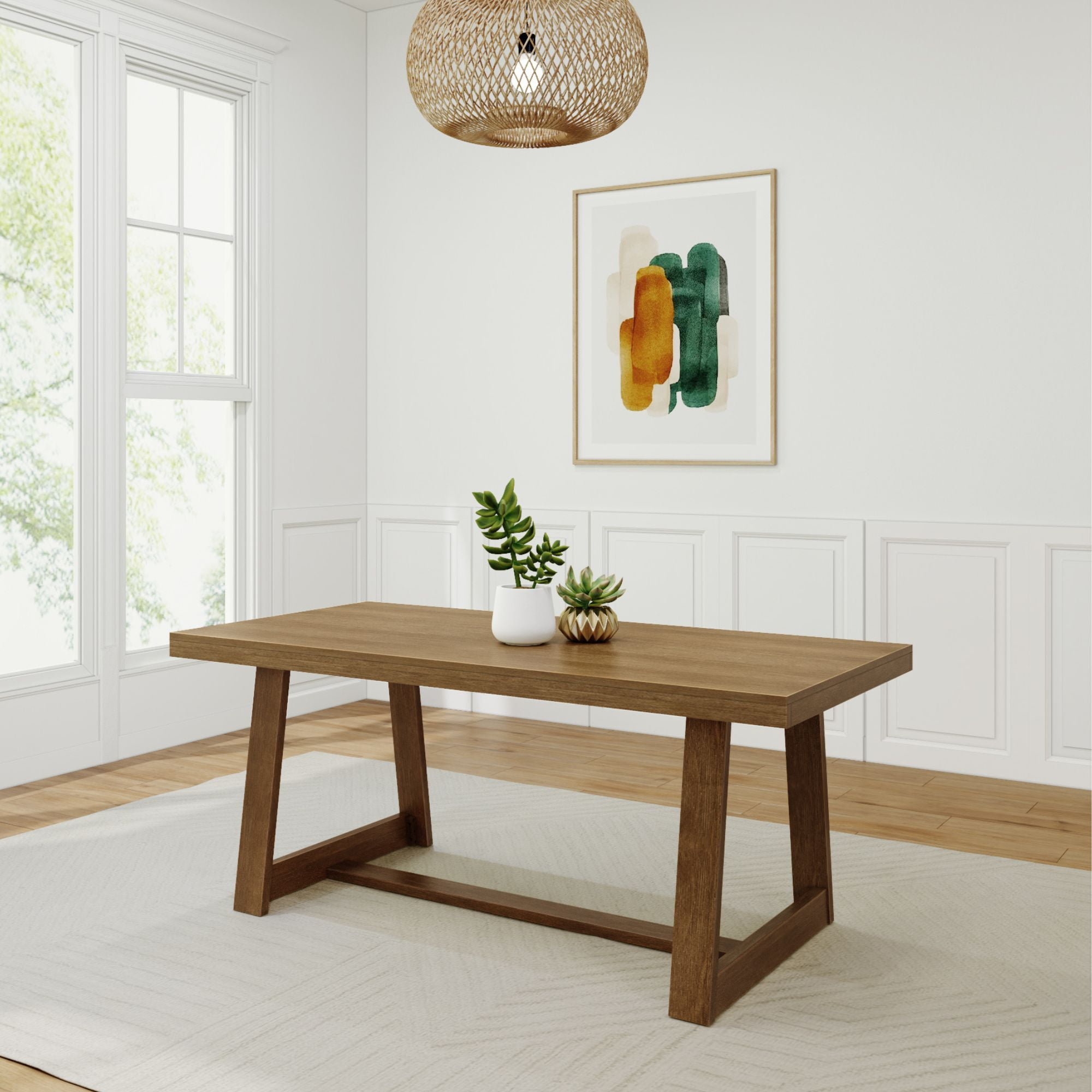 Plank+Beam 72" Farmhouse Dining Table, Solid Wood Kitchen Table