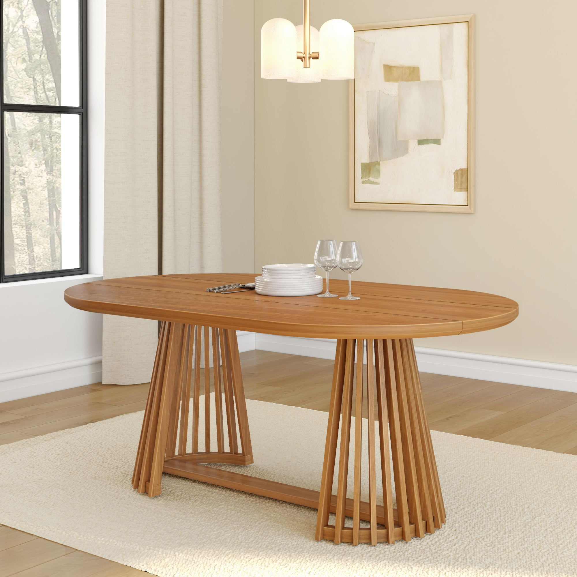 Plank+Beam 72" Lido Rectangular Dining Table, Solid Wood Minimalist ...