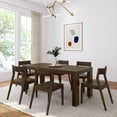 thumbnail image 1 of Plank+Beam 72" Modern Solid Wood Dining Table Set, Walnut Wirebrush, + 6 Chairs Walnut, 1 of 6