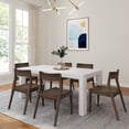 thumbnail image 1 of Plank+Beam 72" Modern Solid Wood Dining Table Set, White Wirebrush, + 6 Chairs Walnut, 1 of 6