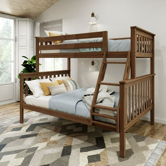 Plank+Beam Solid Wood Twin over Full Bunk Bed, No Box Spring Needed