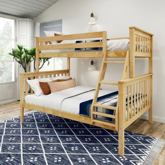 Plank+Beam Solid Wood Twin over Full Bunk Bed, No Box Spring Needed