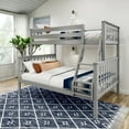 thumbnail image 1 of Plank+Beam Solid Wood Twin over Full Bunk Bed, No Box Spring Needed, 1 of 9