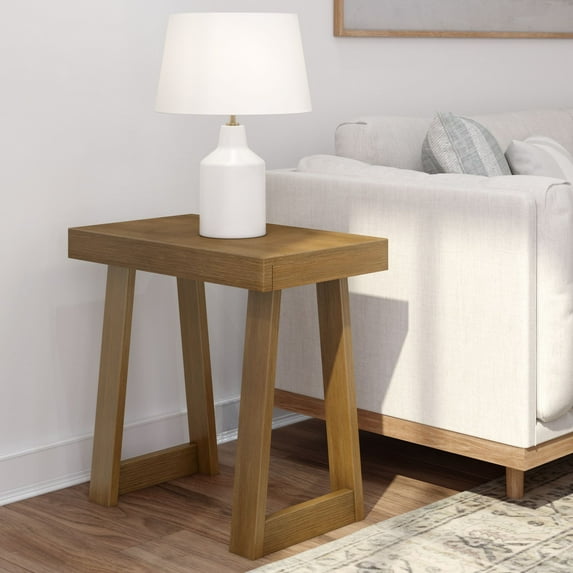 Plank+Beam Solid Wood Classic Rectangular Side Table, 25" Sofa Table for Living Room, End Table