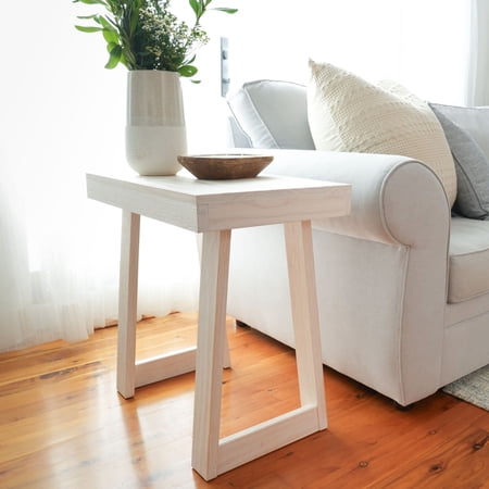 Plank+Beam Solid Wood Classic Rectangular Side Table, 25" Sofa Table for Living Room, End Table