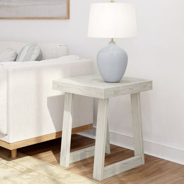 Plank+Beam Classic Square Side Table, Slim Side Table for Living Room, Wood End Table