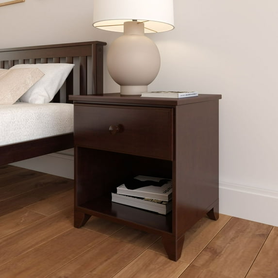 Plank+Beam Solid Wood Nightstand with 1 Drawer for Bedroom