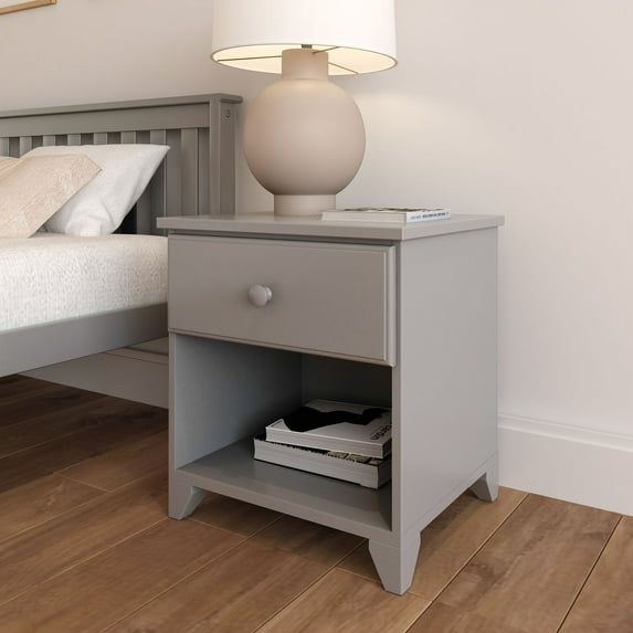Plank+Beam Solid Wood Nightstand with 1 Drawer for Bedroom