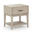 thumbnail image 1 of Plank+Beam Solid Wood Nightstand with 1 Drawer, Contemporary Side Table for Bedroom, Seashell Wirebrush, 1 of 9